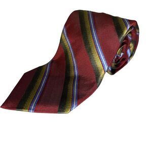 Hart Schaffner Marx NWT Burgundy Striped Silk Tie‎ Classic Menswear Accessory